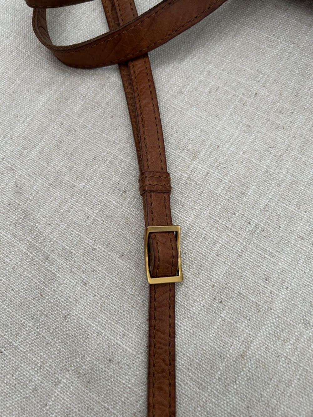 Margot Crossbody Bag Embossed Floral Leather in Cognac Brown - Picture 16 of 16